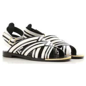 REVOLVE Salvatore Ferragamo Black White Sandal with Gold Detail